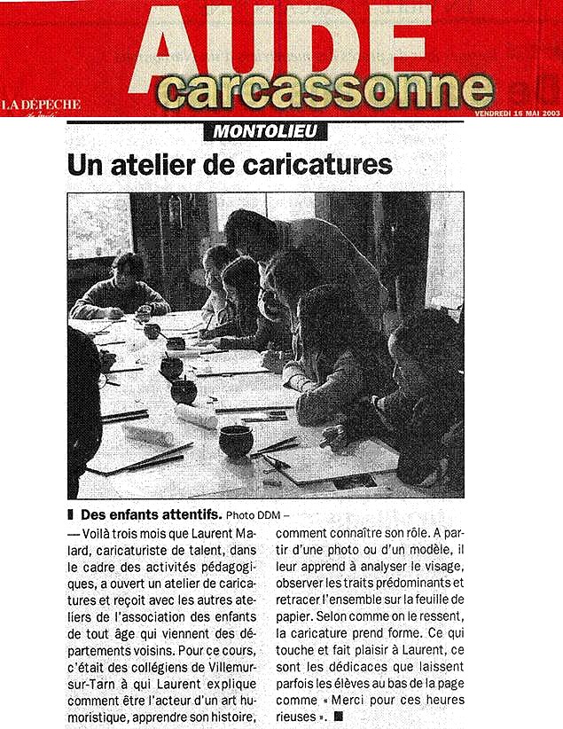 Montolieu, La Dépêche du Midi, 19 mai 2003.